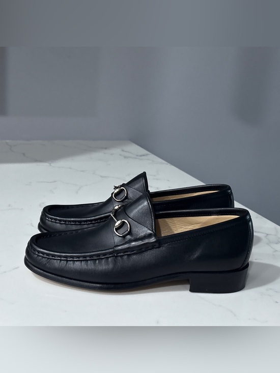 Gucci Shoes - GUCCI 1953 Horsebit Loafer Black Leather Silver Tone Hardware Womens 37 C 7